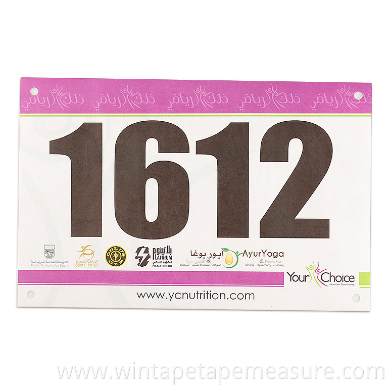 Custom Printable Waterproof Paper Running Bib Numbers for Marathon Races